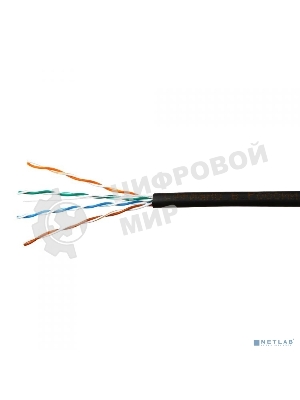 Кабель SkyNet Standart UTP outdoor 4x2x0,48, медный, FLUKE TEST, кат.5e, однож., 305 м, box, черный
