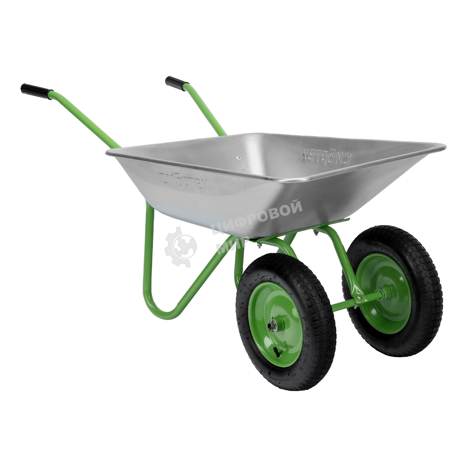 Тачка садовая Сибртех 2-х колесная, грузоподъемность 120 кг, объем 65 л