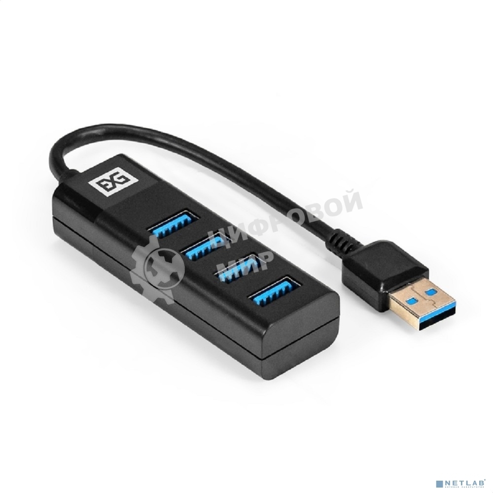 USB-концентратор 4-в-1 ExeGate DUB-4TP (кабель-адаптер USB3.0 --> 4xUSB3.0, Plug&Play, черный)