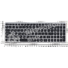 Клавиатура для ноутбука Lenovo IdeaPad U510 Z710 черная с серебристой рамкой