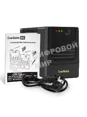 Источник бесперебойного питания ExeGate Power NB-400.LED.AVR.4C13 (400VA/240W, LED, AVR, 4*C13, батарея 12V 4.5Ah, Black)