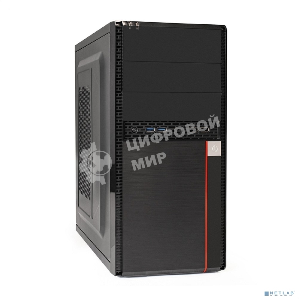 Корпус Exegate EX277435RUS Minitower MA-371X Black, mATX UN400, 120мм 2*USB+2*USB3.0, Audio