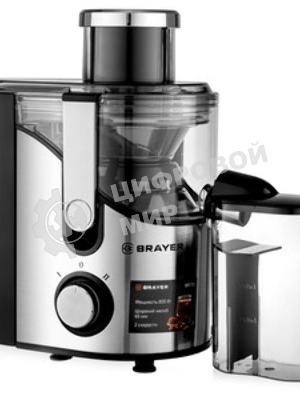 Соковыжималка BRAYER BR1710 серебристый, центробежная, 800 Вт, 350 мл, механическое