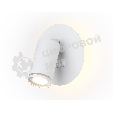 Настенный светильник с выключателем Ambrella light FW2462 WH белый GU10 max 12W+LED 4200K 7W D145*150