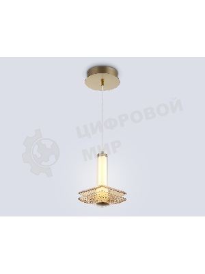 Подвесной светодиодный светильник Ambrella light LH31001 BS/TI латунь/янтарь 10W 3000K 150*150*240
