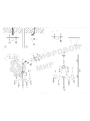 Светильник Ambrella light TR4915/3 WH/GD белый/золото E14/3 max 40W D550*860