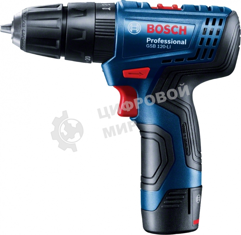 Дрель-шуруповерт Bosch GSB 120 Li, 12 В, 2 Ач, 30 Нм, щеточный