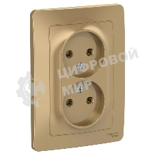 Розетка 2-м СП Blanca 16А 250В без шторок без заземл. титан SchE BLNRS000024