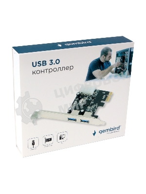 Контроллер USB Gembird SPCR-01, в PCI, порты: 2 внешн. USB 3.0