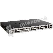 Коммутатор управляемый L3 стекируемый D-Link DGS-3130-54PS/B (L3) 48x1Gbит/с 2x10Gbит/с 4SFP+ 48PoE+ 370W управляемый