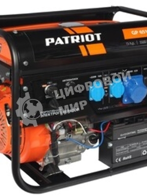 Электрогенератор бензиновый Patriot GP 6510AE, 5.5 кВт, 78 дБ, 80 кг