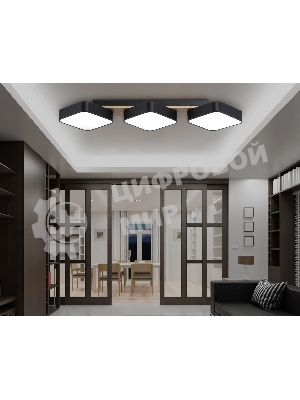 Светильник Ambrella light FL4878/3 BK/WD черный/дерево 54W 3000-6000K 680*200*70 (без ПДУ)