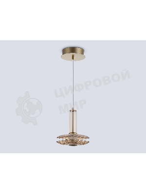 Подвесной светодиодный светильник Ambrella light LH31001 BS/TI латунь/янтарь 10W 3000K 150*150*240