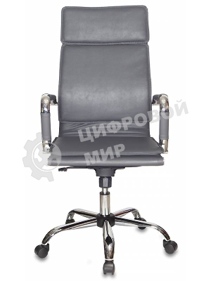 Кресло руководителя Бюрократ CH-993/grey серый, искусственная кожа, крестовина хром