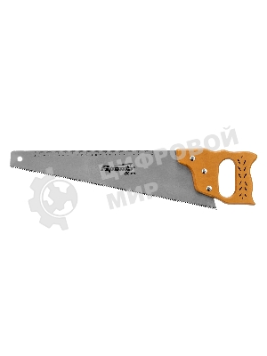 Ножовка по дереву Sparta 450 мм, 7-8 ТРI, каленый зуб, линейка, деревянная рукоятка