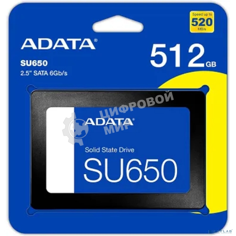 Накопитель SSD ADATA SU650, 512Gb, SATA III, 2.5