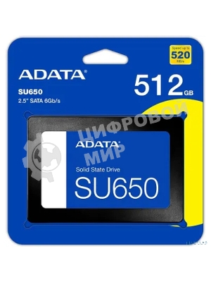 Накопитель SSD ADATA SU650, 512Gb, SATA III, 2.5