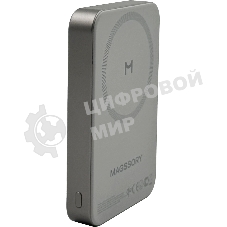 Мобильный аккумулятор Magssory PBN022 10000mAh QC4.0/PD3.0 15W 3A USB-C беспров.зар. титановый