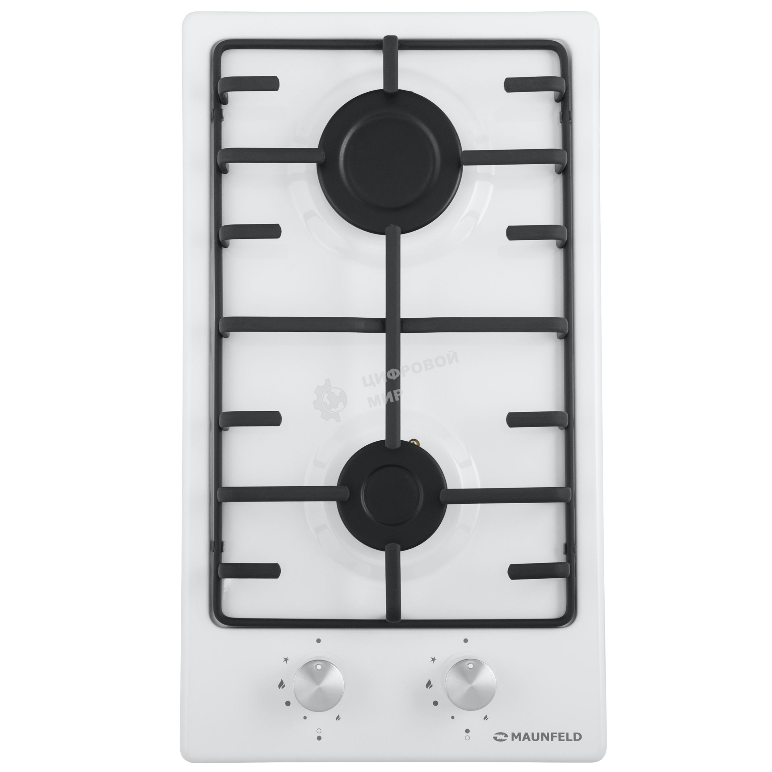 Газовая варочная панель Maunfeld EGHE.32.3EW/G, 2 конфорки, эмалированная сталь, белый