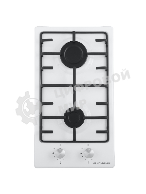 Газовая варочная панель Maunfeld EGHE.32.3EW/G, 2 конфорки, эмалированная сталь, белый