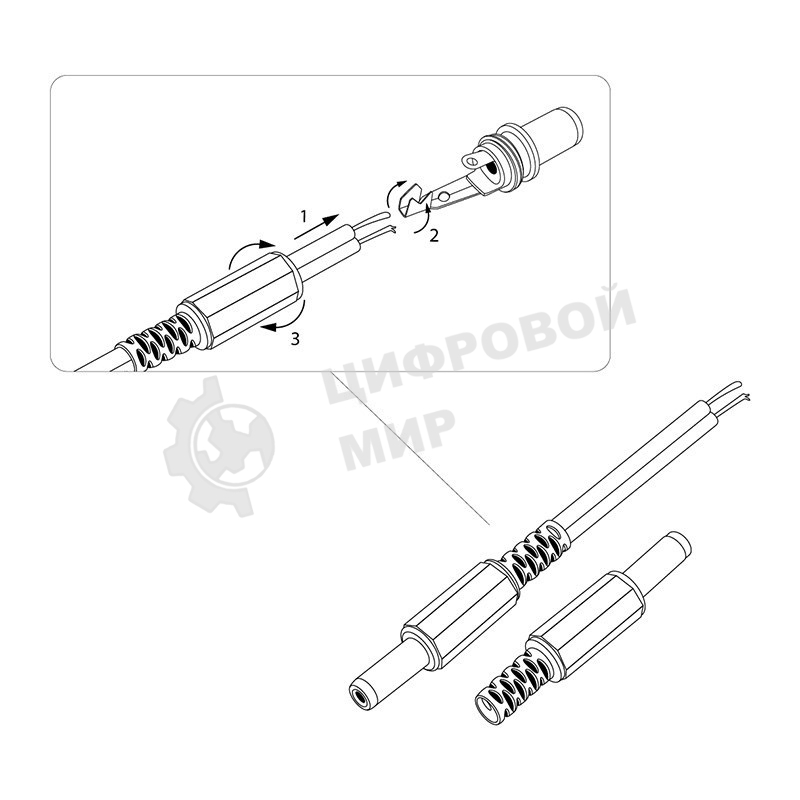 Разъем питания Rexant штекер 2.1х5.5х10мм