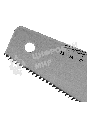 Ножовка по дереву Sparta 450 мм, 7-8 ТРI, каленый зуб, линейка, деревянная рукоятка