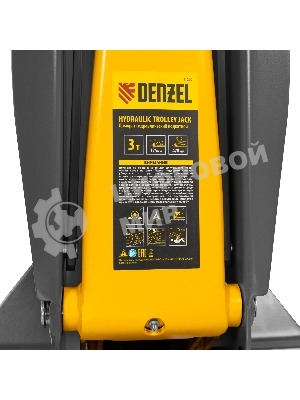 Домкрат гидравлический подкатной Denzel 3 т, 125-470 мм, быстрый подъем, проф.