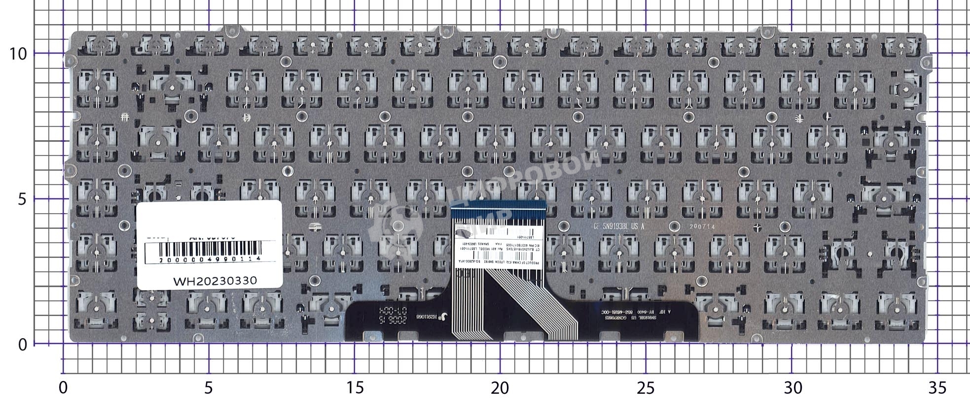 Клавиатура для ноутбука HP Pavilion 14-DV 14-DW серебристая