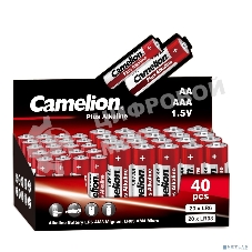 Батарейки Camelion Plus Alkaline COMBO40 (20LR6 + 20LR03-CB, 1.5В) (40 шт. в уп-ке)