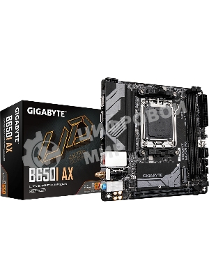 Материнская плата GIGABYTE B650I AX, AM5, AMD B650, 2xDDR5, 2xSATA, 1xM.2, 1xPCIe 4.0 x16, 1xHDMI, 1xDP, 1x2.5Gb LAN, Wi-Fi 6E, Bluetooth 5.3, 1xUSB-C 5Gbps, 1xUSB-A 5Gbps, 3xUSB-A 2.0, 3x3.5 мм, 7.1, ITX