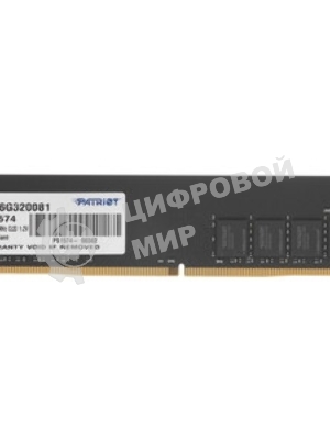 Оперативная память Patriot Signature, DDR4, 16GB (1x16 GB), 3200 MHz, CL22, DIMM