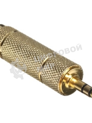 Аудио переходник Cablexpert A-35M-63F, Jack3.5(M) на Jack6.3(F) стерео, золотой, пакет
