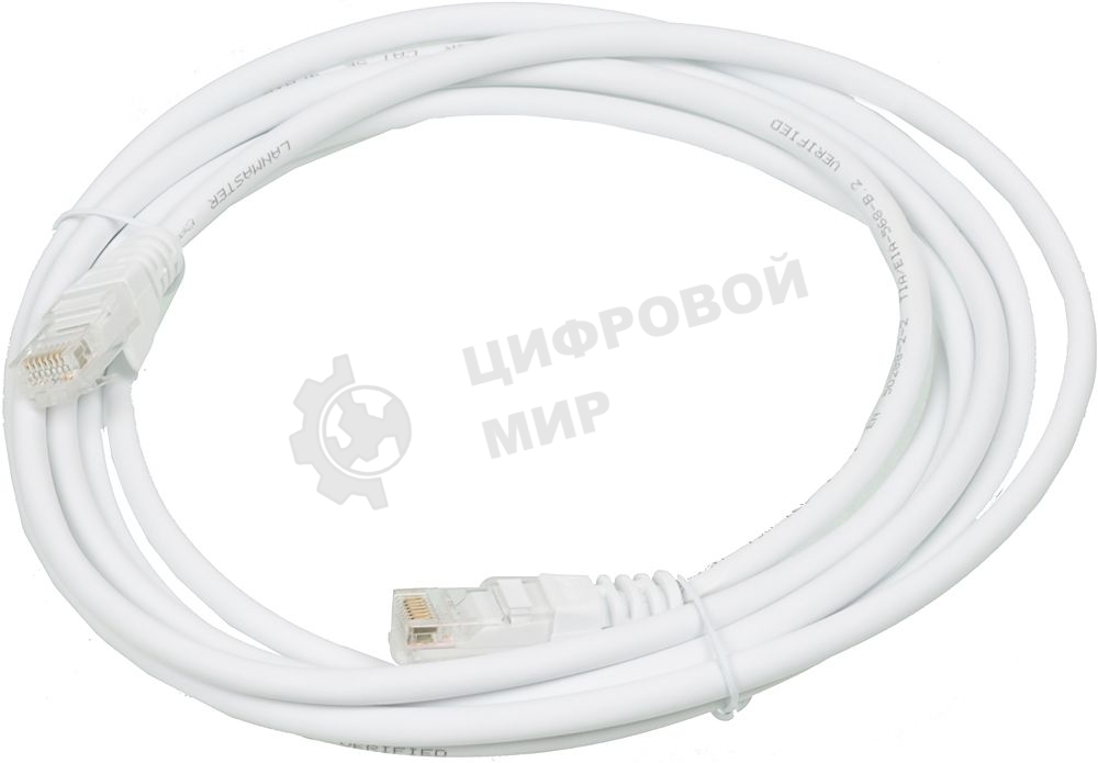 Патч-корд LANMASTER UTP LAN-PC45/U5E-3.0-WH вилка RJ-45-вилка RJ-45 кат.5е 3м белый LSZH (уп.:1шт)