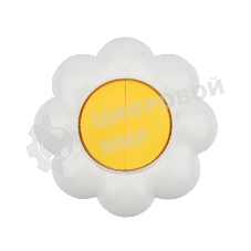 Выключатель двухклавишный Kranz HAPPY Ромашка скрытой установки, желтый/белый