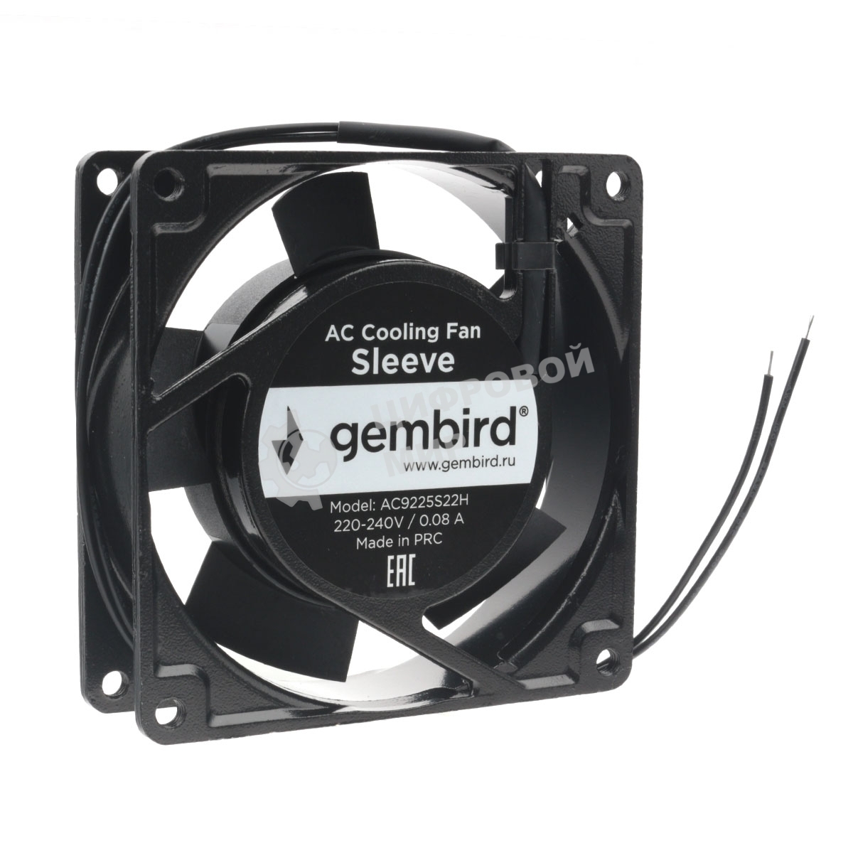 Вентилятор для корпуса Gembird черный, 92 мм, 2400 об/мин, 31.5 дБ, 2 pin