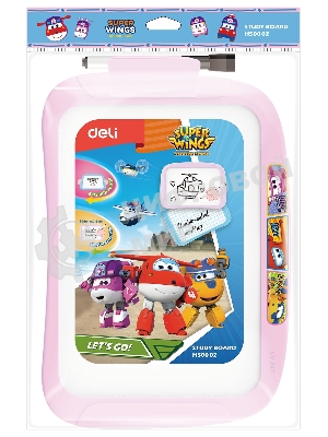 Доска магнитно-маркерная Deli EH50002 Super Wings магнитно-маркерная, лак, синий 20.5x28.6см пластик рама