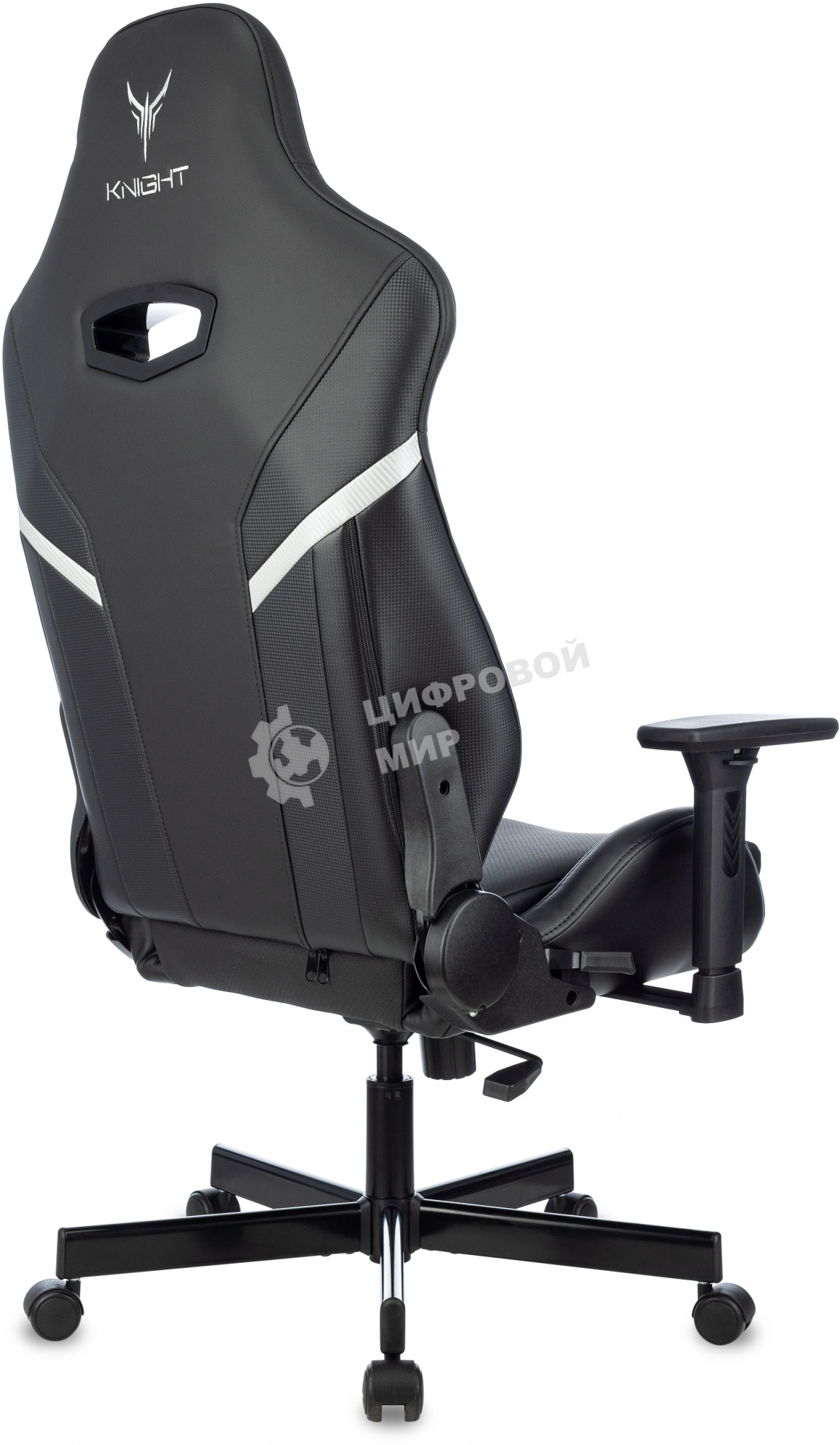 Кресло игровое Knight Thunder 5X черный эко.кожа крестов. металл