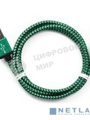 Кабель Gembird USB 2.0 Cablexpert AM/Lightning 8P, 1м, нейлоновая оплетка, алюминиевые разъемы, зеленый, пакет