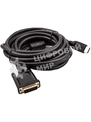 Кабель HDMI AM/DVI(24+1)M, 5м, CU, 1080P@60Hz, 2F, VCOM CG484GD-5M