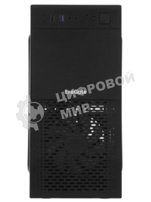 Компьютерный корпус Minitower ExeGate mEVO-7807-NPX400 (mATX, БП 400NPX 12см, 1хUSB+1хUSB 3.0, черный 1x12см с RGb подсветкой)