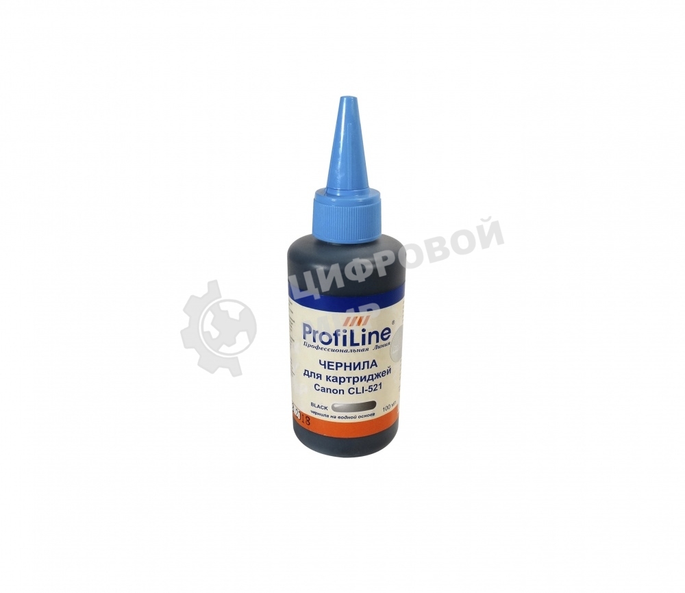 Чернила ProfiLine PL-CLI-521BK для принтеров Canon Pixma Ip3600/IP4600/MP540/MP620/MP630/MP980 черный 100 мл водн