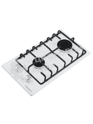 Газовая варочная панель Maunfeld EGHE.32.3EW/G, 2 конфорки, эмалированная сталь, белый