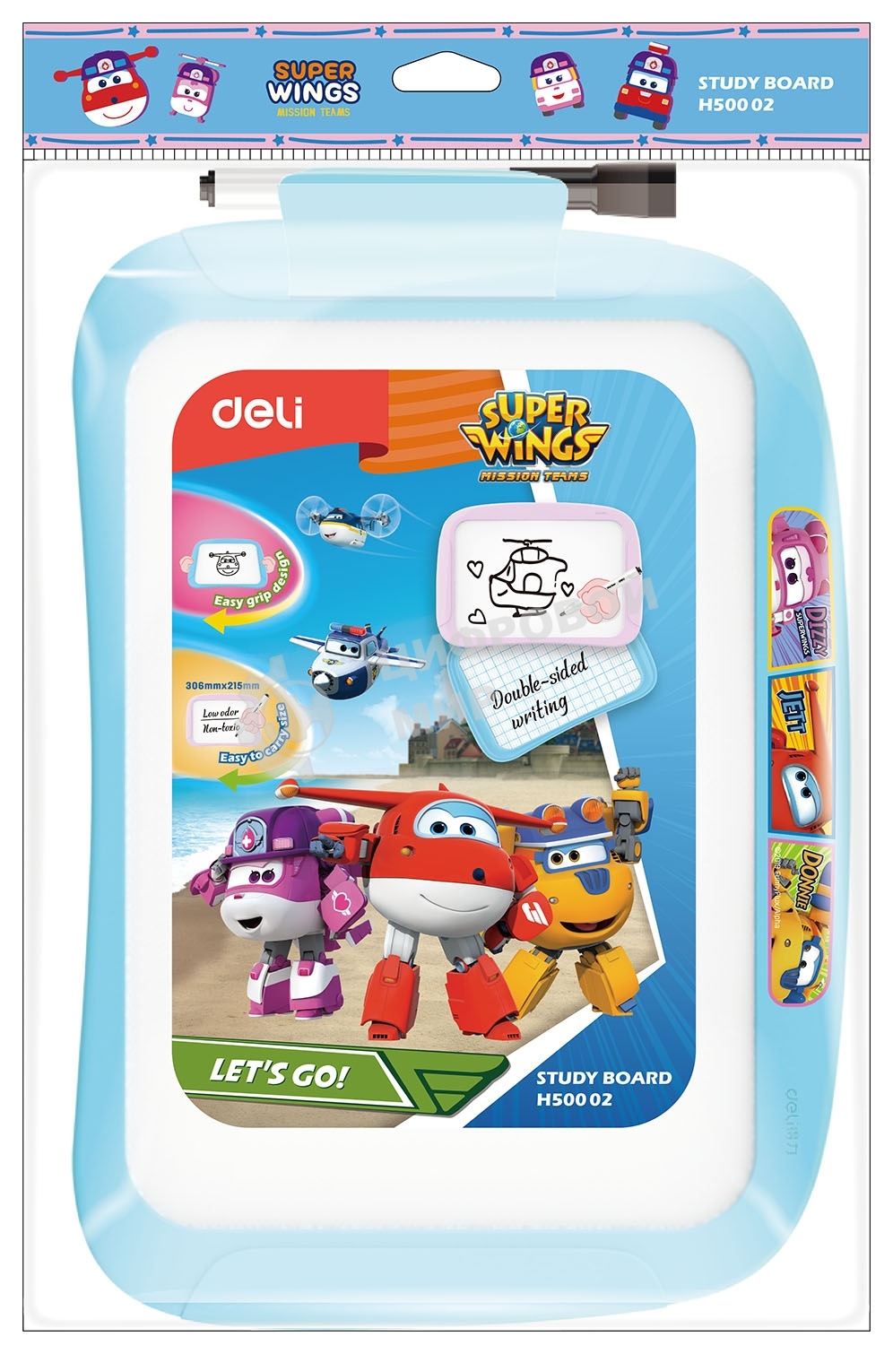 Доска магнитно-маркерная Deli EH50002 Super Wings магнитно-маркерная, лак, синий 20.5x28.6см пластик рама