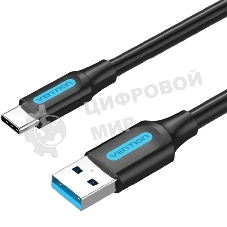 Переходник Vention USB 3.0 A Male to C Male Cable 1M черный PVC Type