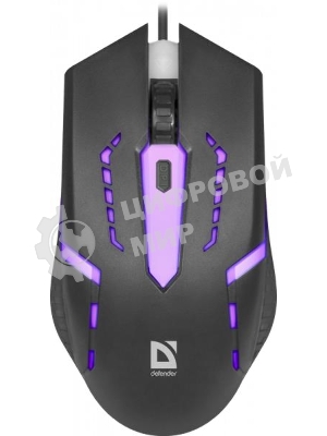 Мышь проводная Defender Flash MB-600L черный, 1200 dpi, USB, кнопки - 4
