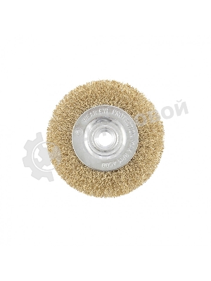 Щетка Matrix для УШМ, 100 мм, М14, плоская, латунированная витая проволока