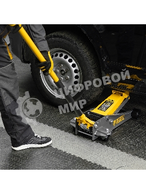 Домкрат гидравлический подкатной Denzel 3 т, 125-470 мм, быстрый подъем, проф.