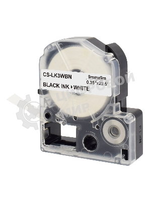 Картридж ленточный Cactus CS-LK3WBN черный шрифт, белый фон (9 мм, 9 м) для Epson LW300/LW400/LW700/LW600P/LW1000P/K400/Z700/Z900