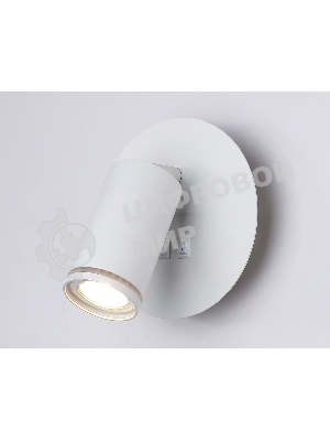 Настенный светильник с выключателем Ambrella light FW2462 WH белый GU10 max 12W+LED 4200K 7W D145*150