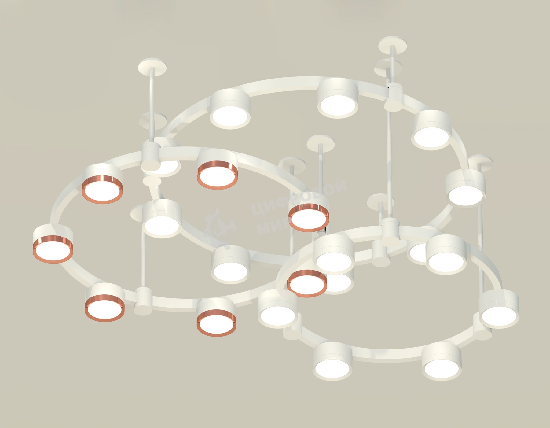 Светильник Ambrella light XR92212200/22 SWH/PPG белый песок/золото розовое полированное GX53